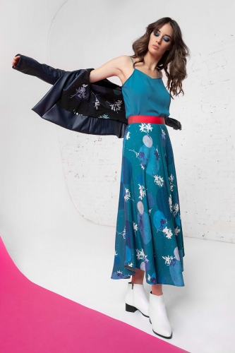 Long flared skirt